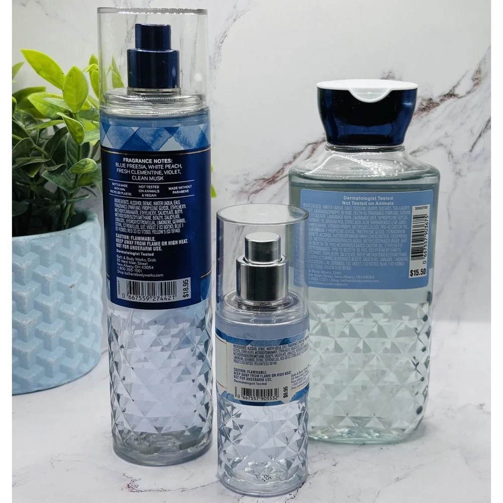 Bath & Body Works Gingham Fine Fragrance Mist~Shower Gel & Travel Mist Set Of 3